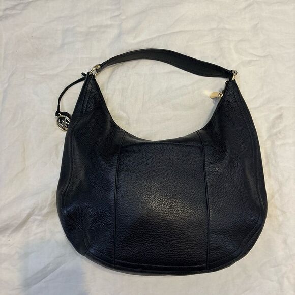 Michael Kors Lydia Black Leather Large Shoulder HOBO Bag - Picture 8 of 16